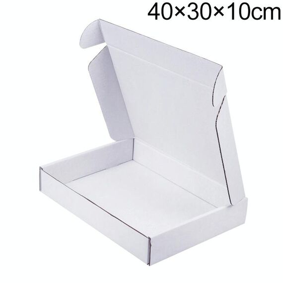 Scatola di spedizione Scatola per imballaggio di abbigliamento, Colore: Bianco, Dimensioni: 40x30x10 cm