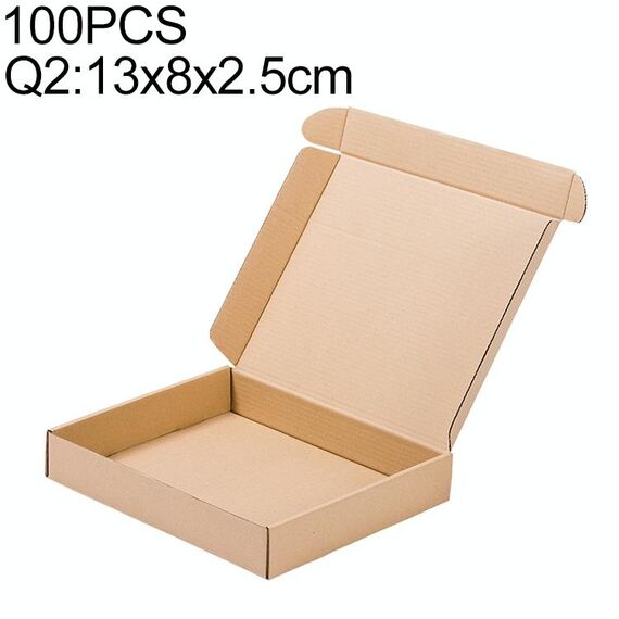 Scatola di imballaggio per scatola di spedizione in carta kraft da 100 pezzi, dimensioni: Q2, 13x8x2,5 cm