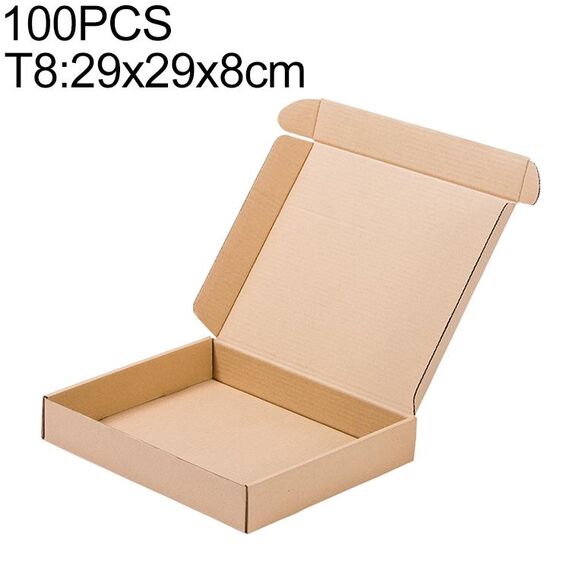 Scatola di imballaggio per scatola da spedizione in carta kraft da 100 pezzi, dimensioni: T8, 29x29x8 cm
