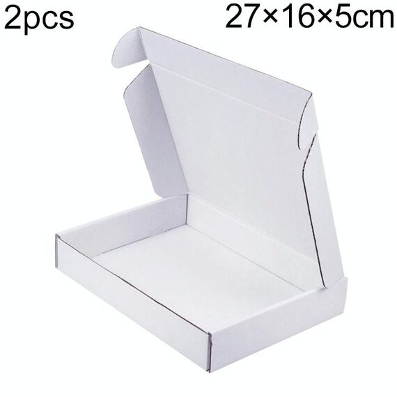 Scatola di imballaggio per abbigliamento da 2 pezzi, colore: bianco, dimensioni: 27x16x5 cm