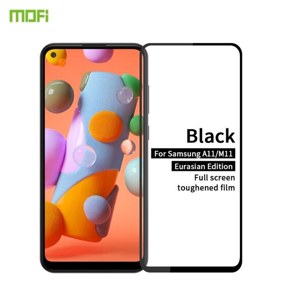 Per Samsung Galaxy A11 / M11 (EU) MOFI 9H 2.5D Pellicola in vetro temperato a schermo intero (nero)