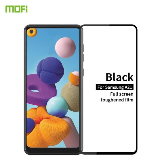Per Samsung Galaxy A21 MOFI 9H 2.5D Pellicola in vetro temperato a schermo intero (nero)