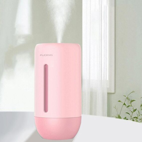 FUQINS Mini umidificatore d'aria USB Luce notturna colorata Diffusore per aromaterapia silenzioso per auto (rosa)