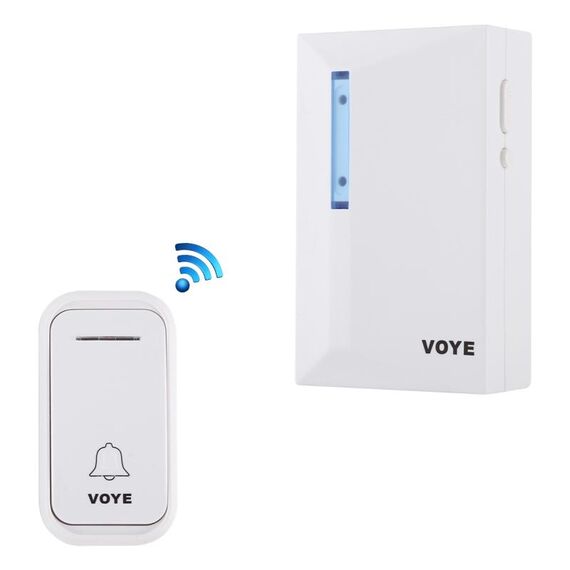 VOYE V015F Campanello senza fili con telecomando per musica domestica con 38 suoni di polifonia (bianco)