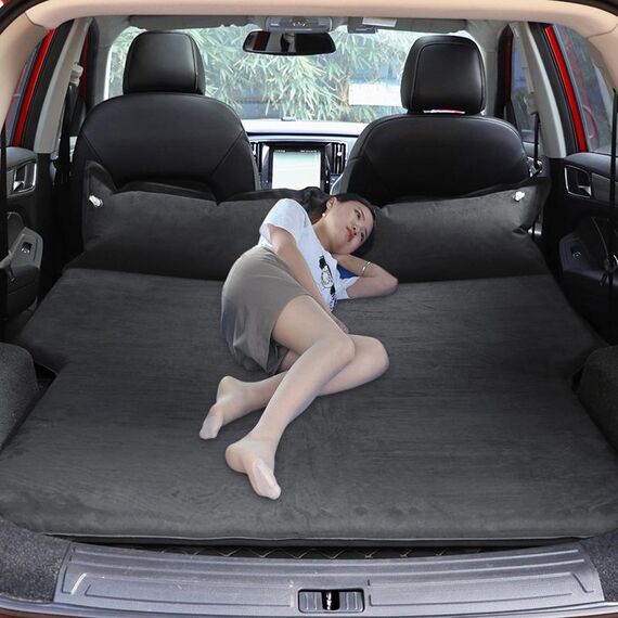 Materassino per auto universale in pelle scamosciata Materasso per fuoristrada SUV Tronco da viaggio Materasso gonfiabile Materassino gonfiabile, Dimensioni: 180 x 130 x 102 cm (Nero)