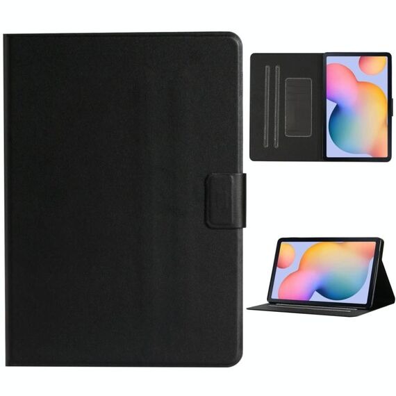 Per Samsung Galaxy Tab A 10.1 2019 T510 / T515 Custodia in pelle a vibrazione orizzontale in tinta unita con slot per schede e supporto (nero)