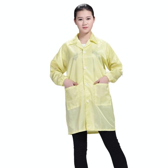 Electronic Factory Anti Static Blue Abbigliamento antipolvere Stripe Abbigliamento antipolvere, Taglia: L (Giallo)