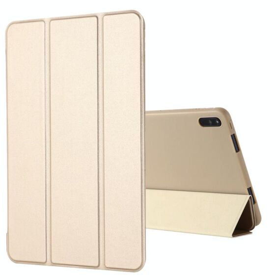 Per Huawei Matepad 10.4 Gebei antiurto antiurto custodia in pelle a flip orizzontale con supporto a tre pieghevoli (oro)