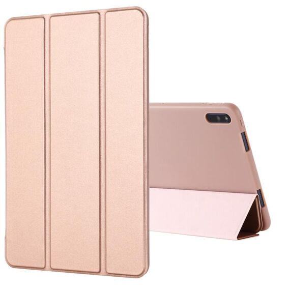 Per Huawei Matepad 10.4 GEBEI custodia in pelle orizzontale antiurto antiurto con supporto a tre pieghevole (oro rosa)