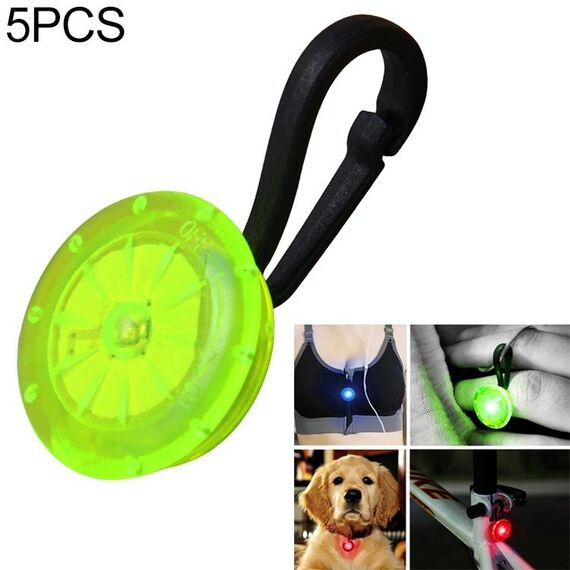 5 PCS Luce di sicurezza con fibbia appesa luminosa da braccio da corsa notturna da campeggio (verde)