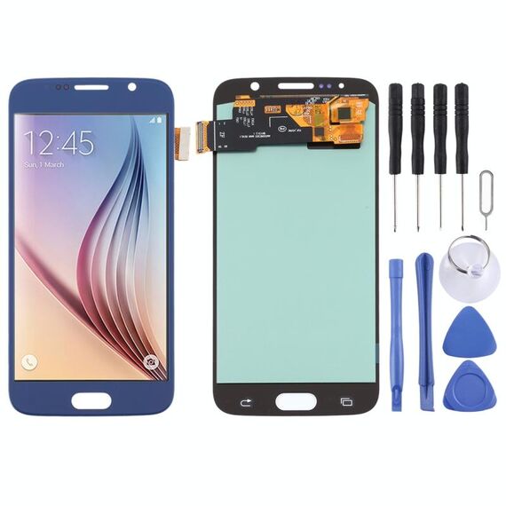 Schermo LCD OLED per Samsung Galaxy S6 con assemblaggio completo di digitalizzatore (blu)