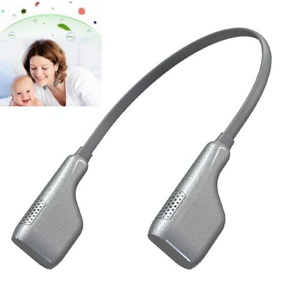 Purificatore d'aria a ioni negativi con collo sospeso Purificatore portatile per la rimozione della formaldeide domestica (nero)