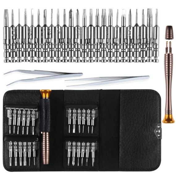 Strumento di manutenzione per tablet per telefono cellulare con set di cacciaviti a portafoglio portatile con aspirazione magnetica 27 in 1