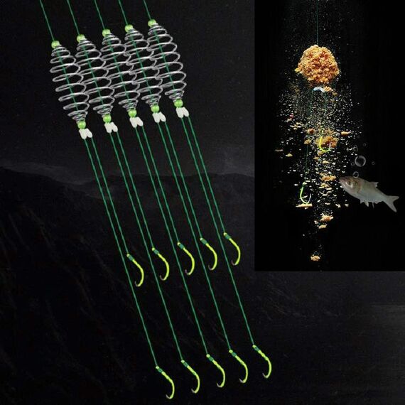 15 pezzi / 3 set amo doppio a trefolo amo da pesca a molla gruppo pesca alla carpa argento anti-avvolgimento, specifica: 11 (amo fluorescente)