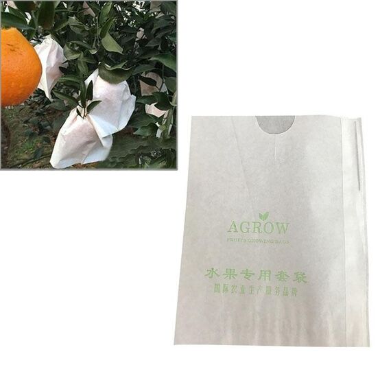Borsa protettiva per frutta da 100 pezzi, borsa da imballaggio arancione impermeabile, sacchetto di carta, specifica: 15x18 cm