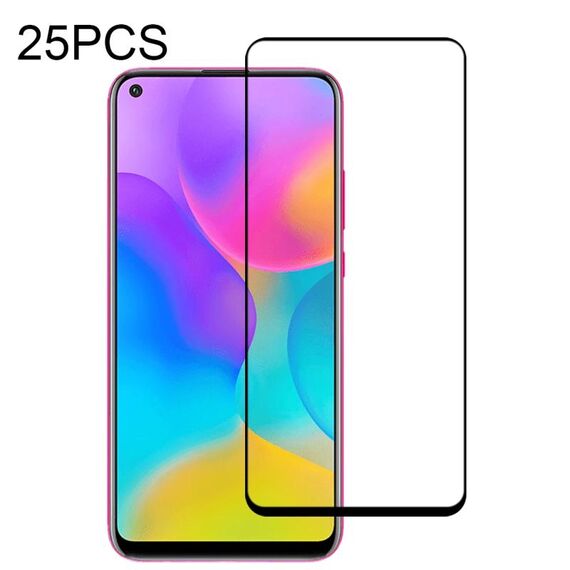 Per Huawei Honor Play 3 25 PCS Full Glue Pellicola in vetro temperato a schermo intero