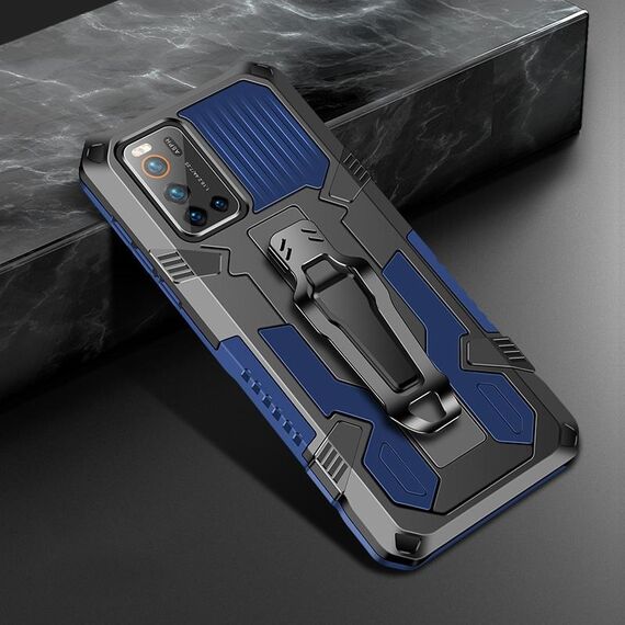 Per Vivo V19 Machine Armor Warrior PC antiurto + custodia protettiva in TPU (blu)