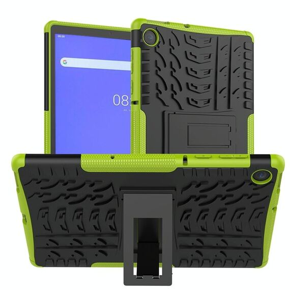 Per Lenovo Tab M10 Plus TB-X606F Custodia protettiva antiurto per pneumatici TPU + PC con supporto (verde)