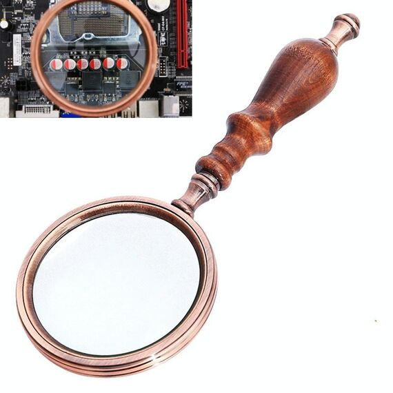 Lente d'ingrandimento regalo in ebano portatile con manico in legno 10X
