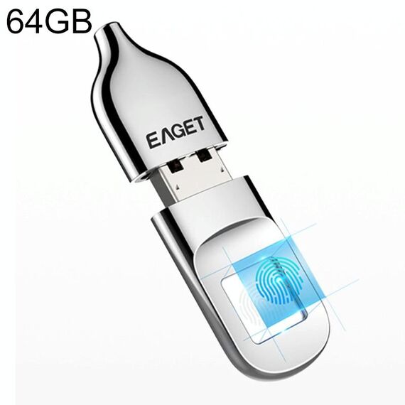 EAGET FU5 64G Interfaccia USB 2.0 Metal Flash U Disk con identificazione dell'impronta digitale
