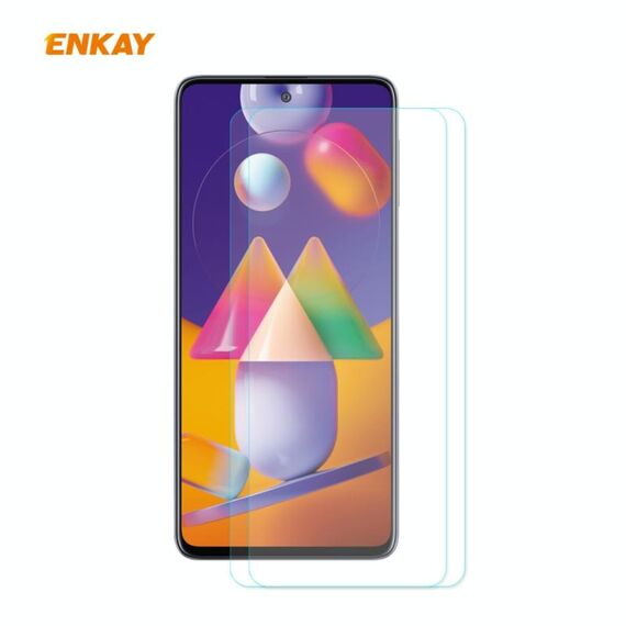 Per Samsung Galaxy M31s 2 PC ENKAY Hat-Prince 0.26mm 9H 2.5D Pellicola in vetro temperato con bordo curvo
