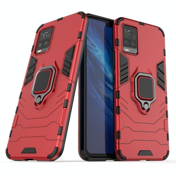 Per Vivo S7 5G PC + Custodia protettiva anti-caduta in TPU con supporto ad anello (rosso)