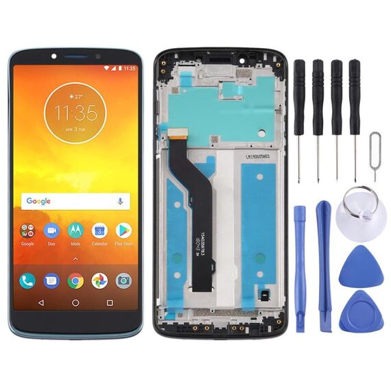 Schermo LCD TFT per Motorola Moto E5 Plus Digitizer Assemblaggio completo con cornice (nero)