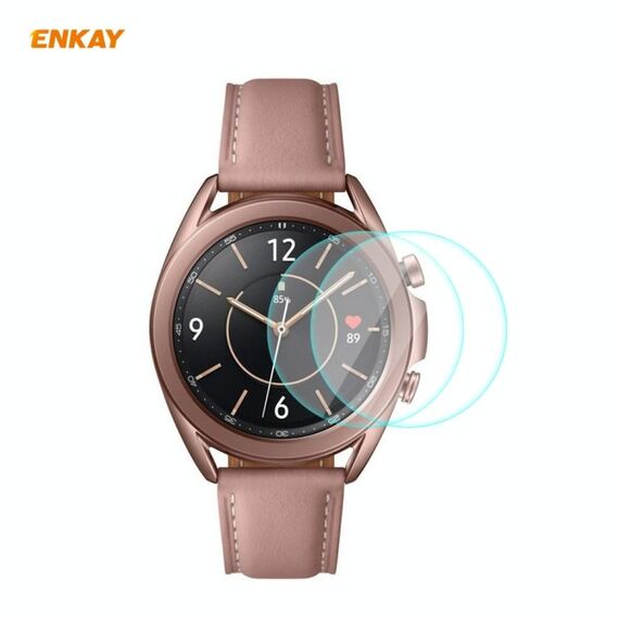 Per Samsung Galaxy Watch 3 41mm 2 Pz ENKAY HAT-PRINCE 0.2MM 9H 2.15D Bordo curvo GRANDE GLASS Pellicola proteggi schermo