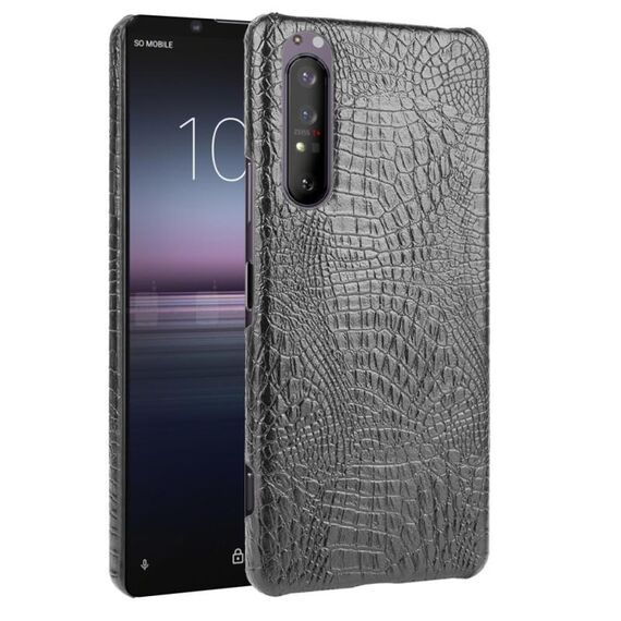 Per Sony Xperia 1 II antiurto con texture coccodrillo PC + custodia in PU (nero)