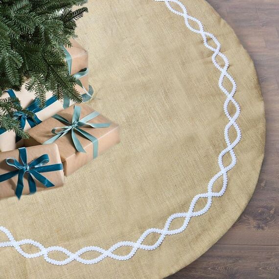 Decorazioni natalizie Grembiule albero di stoffa di iuta Grembiule albero di Natale Decorazione inferiore