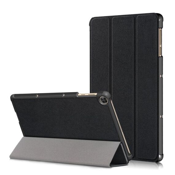 Per Huawei Enjoy Tablet 2 10.1 pollici / Honor Pad 6 Custodia in pelle a ribaltamento orizzontale tinta unita da 10,1 pollici con supporto a tre pieghe e funzione sleep / wake-up (nero)