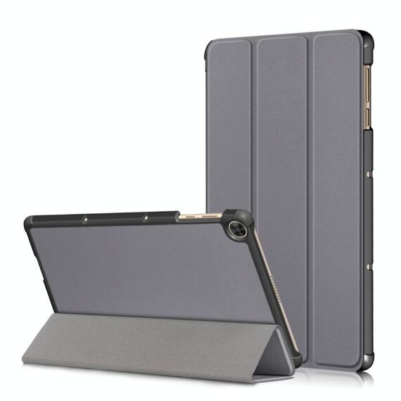 Per Huawei Enjoy Tablet 2 10.1 pollici / Honor Pad 6 Custodia in pelle a ribaltamento orizzontale tinta unita da 10,1 pollici con supporto a tre pieghe e funzione sleep / wake-up (grigio)