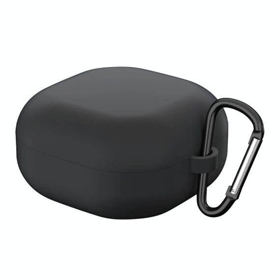 Custodia protettiva per auricolari anti-caduta in tinta unita per Samsung Galaxy Buds Live con gancio (nero)