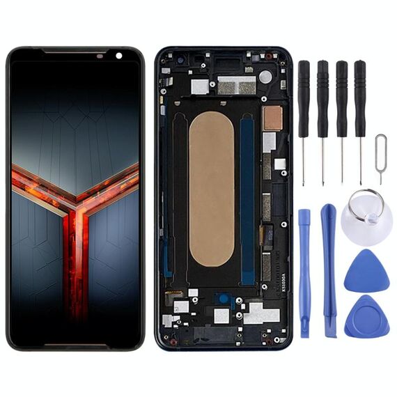 Schermo LCD originale per Asus ROG Phone II ZS660KL Digitizer Assemblaggio completo con cornice (nero)