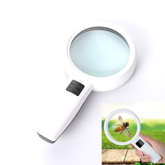 Lente portatile ad alta definizione con lente d'ingrandimento per la lettura e la manutenzione della luce LED per anziani, stile: 95 mm 10 volte