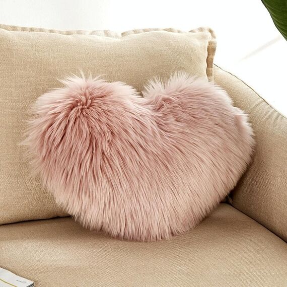 Il cuscino per la casa può essere lavato senza federa a forma di cuore, dimensioni: 40x50 cm (rosa)