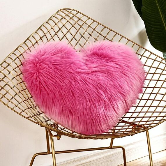 Il cuscino per la casa può essere lavato senza federa a forma di cuore, dimensioni: 40x50 cm (rosa rossa)