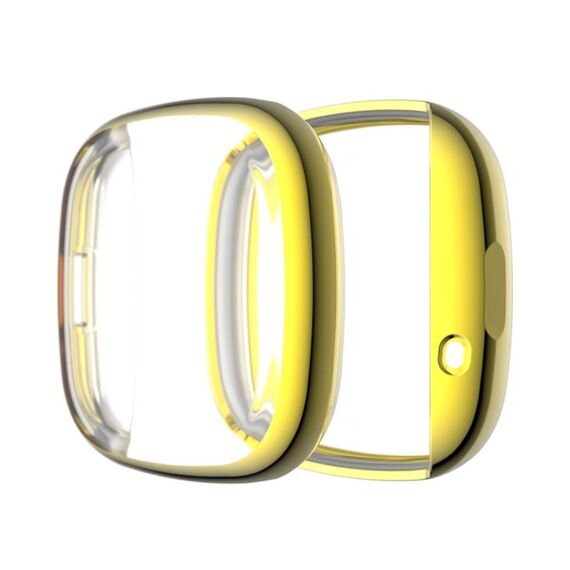 Per Fitbit Versa 3 / Versa Sentiero Placcatura Full Package TPU Custodia protettiva (Golden)