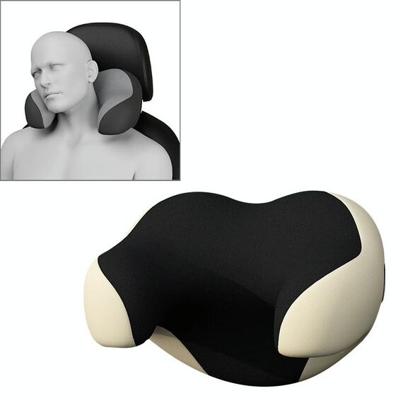 Cuscino per collo in memory foam per auto poggiatesta a forma di U (albicocca nera)