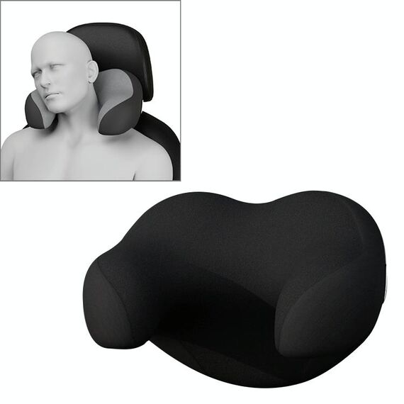 Cuscino per collo in memory foam per auto a forma di U (nero puro)