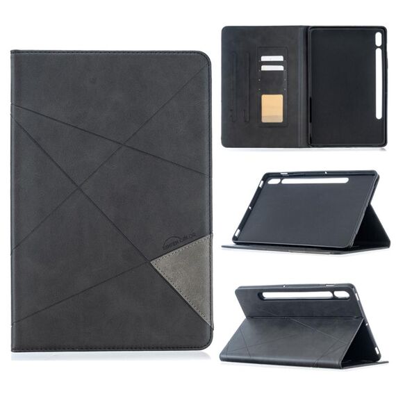 Per Samsung Galaxy Tab S8 / GALAXY TAB S7 T870 Rhombus Texture in pelle flip orizzontale in pelle magnetica con supporto e slot per schede (nero)