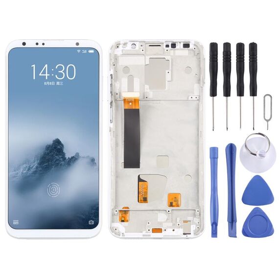 Schermo LCD TFT per Meizu 16 Plus Digitizer Assemblaggio completo con cornice, non supporta l'identificazione delle impronte digitali