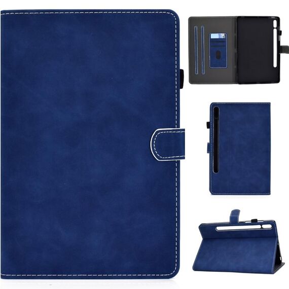 Per Samsung Galaxy Tab S8 / GALAXY TAB S7 T870 Struttura in pelle di vacchetta orizzontale in pelle flip orizzontale con titolare e slot per schede e slot per slot & Sleep / Wake-up funzione (blu)