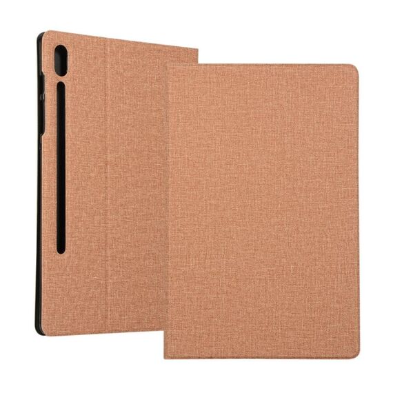 Per Samsung Galaxy Tab S8 + / TAB S8 PLUS / TAB S7 FE / TAB S7 + / T970 Tessuto texture Struttura orizzontale flip in pelle PU con supporto (oro)