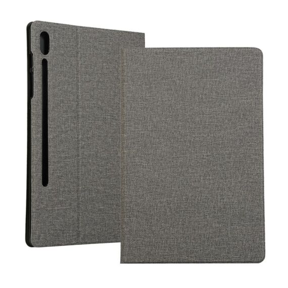 Per Samsung Galaxy Tab S8 + / TAB S8 PLUS / TAB S7 FE / TAB S7 + / T970 Text texture Struttura orizzontale flip in pelle PU con supporto (grigio)