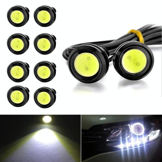 10 PCS 23mm 1.5W DC9-80V Motorcycle Eagle Eye Light Doppia lente (luce bianca)