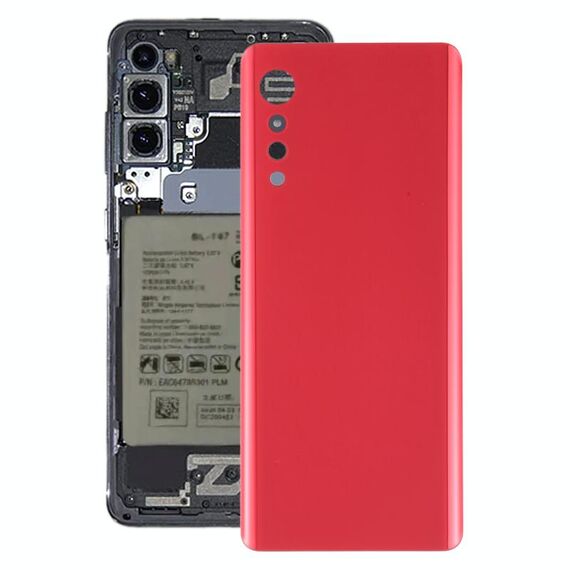 Coperchio posteriore della batteria per LG Velvet LMG910EMW LM-G910EMW / Velvet 5G LM-G900N LM-G900EM (rosso)