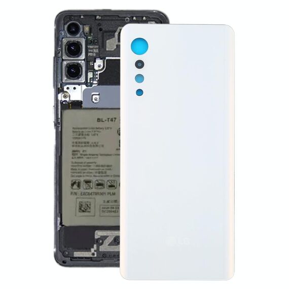 Coperchio posteriore della batteria per LG Velvet LMG910EMW LM-G910EMW / Velvet 5G LM-G900N LM-G900EM (bianco)