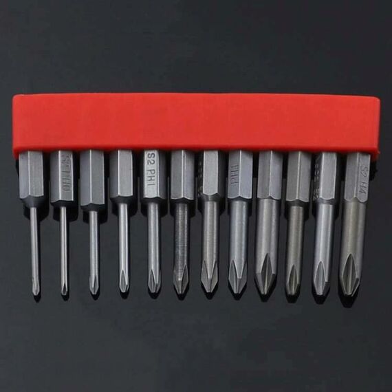 12 pezzi / set punta per cacciavite con cacciavite elettrico magnetico in acciaio legato S2, specifica: 3