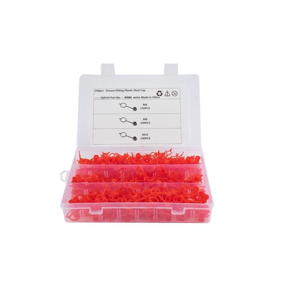 350 PCS M6 / M8 / M10 Kit assortimento di tappi antipolvere in plastica polietilene per raccordo con grasso a olio Zerk